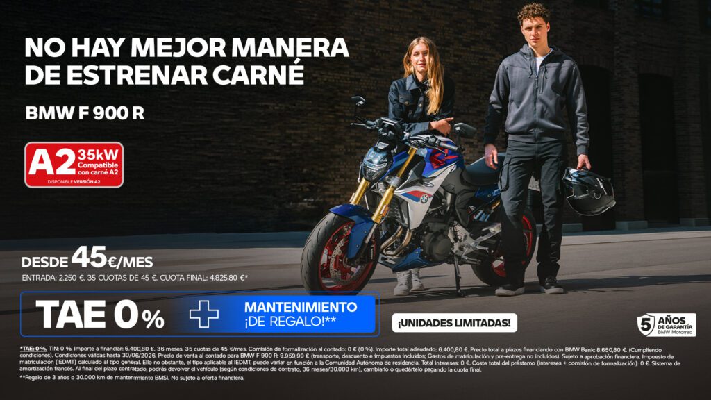 Nueva BMW F 900 R desde 65€/mes* No te quedes sin la tuya, aprovecha esta oferta exclusiva.