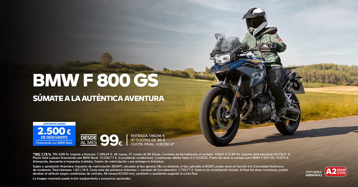 BMW F800GS desde 99€ al mes*