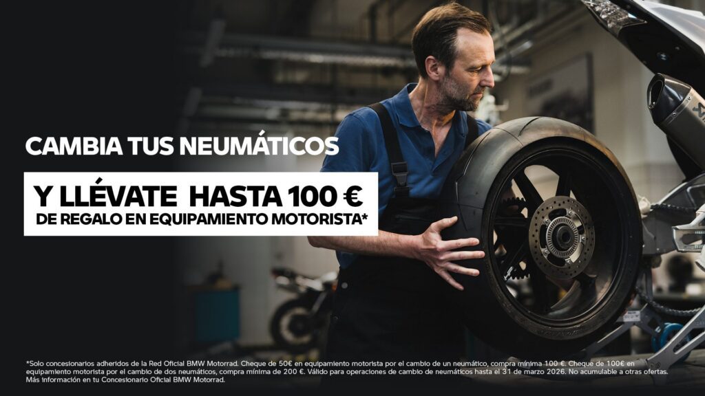 Cambia tus neumáticos y llévate hasta 100€ de regalo para equipamiento motorista