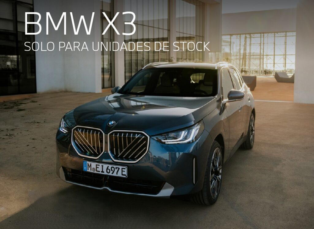 Llévate el nuevo BMW X3 Híbrido Enchufable desde 575€/mes* con MANTENIMIENTO INCLUIDO.